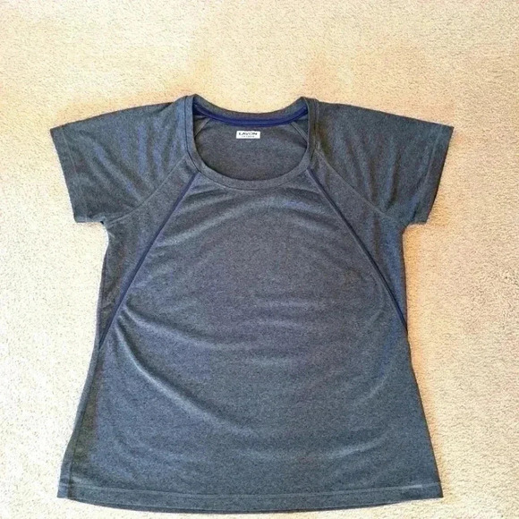 ❤ Lavon Grey Activewear Top Women's Medium Short Sleeved Crewneck - Picture 1 of 11